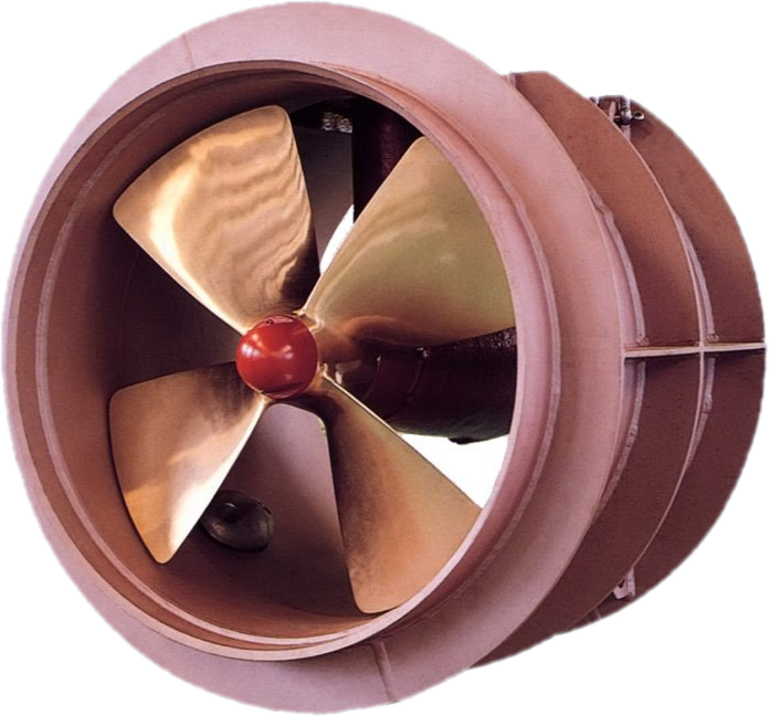 Fixed pitch thruster in its tunnel