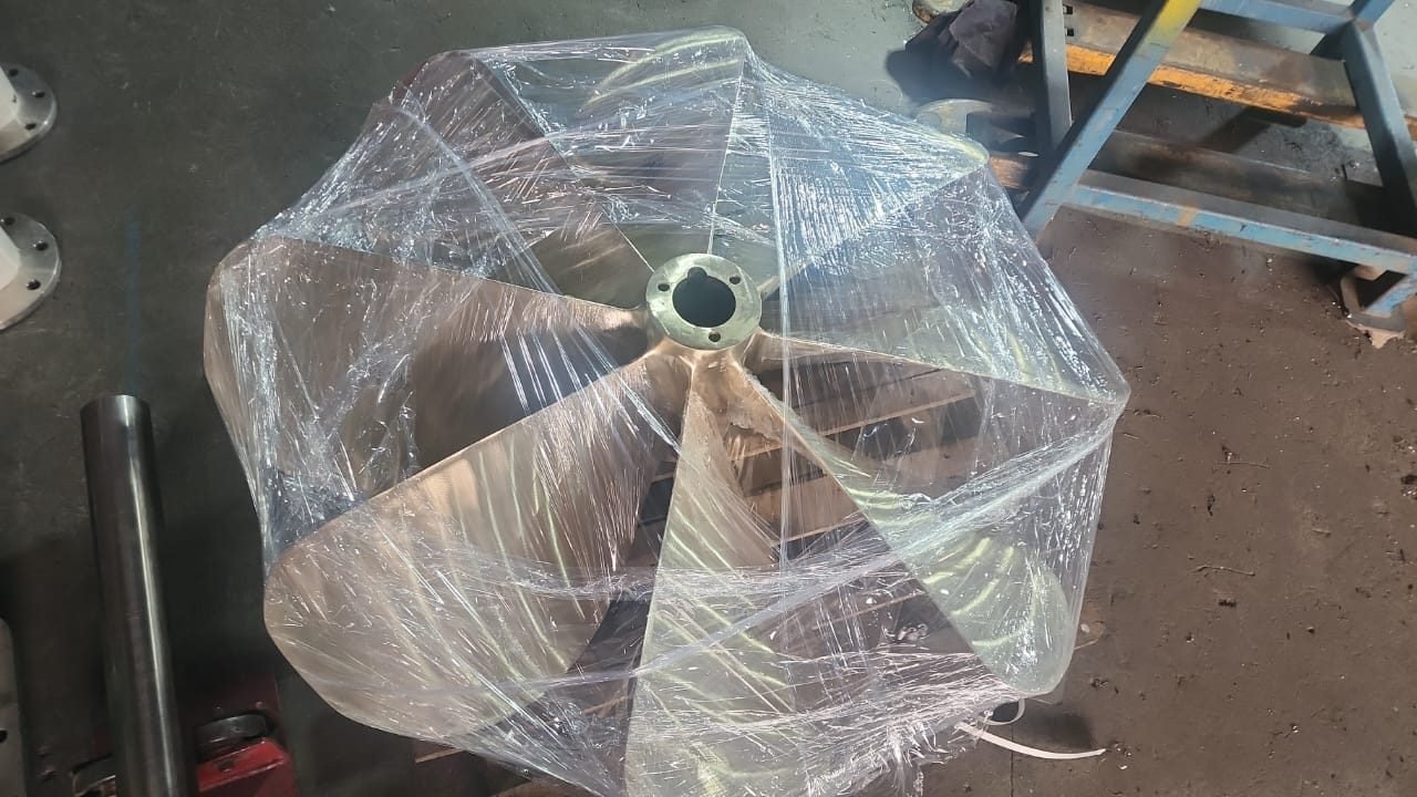 Repaired propeller wrapped and ready for delivery