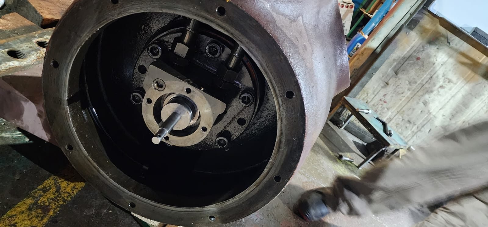 Thruster housing opened up for inspection